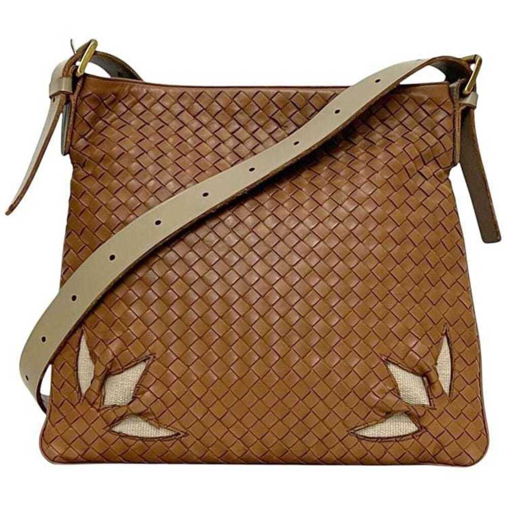 BOTTEGA VENETA Brown Leather Intrecciato Shoulder Bag